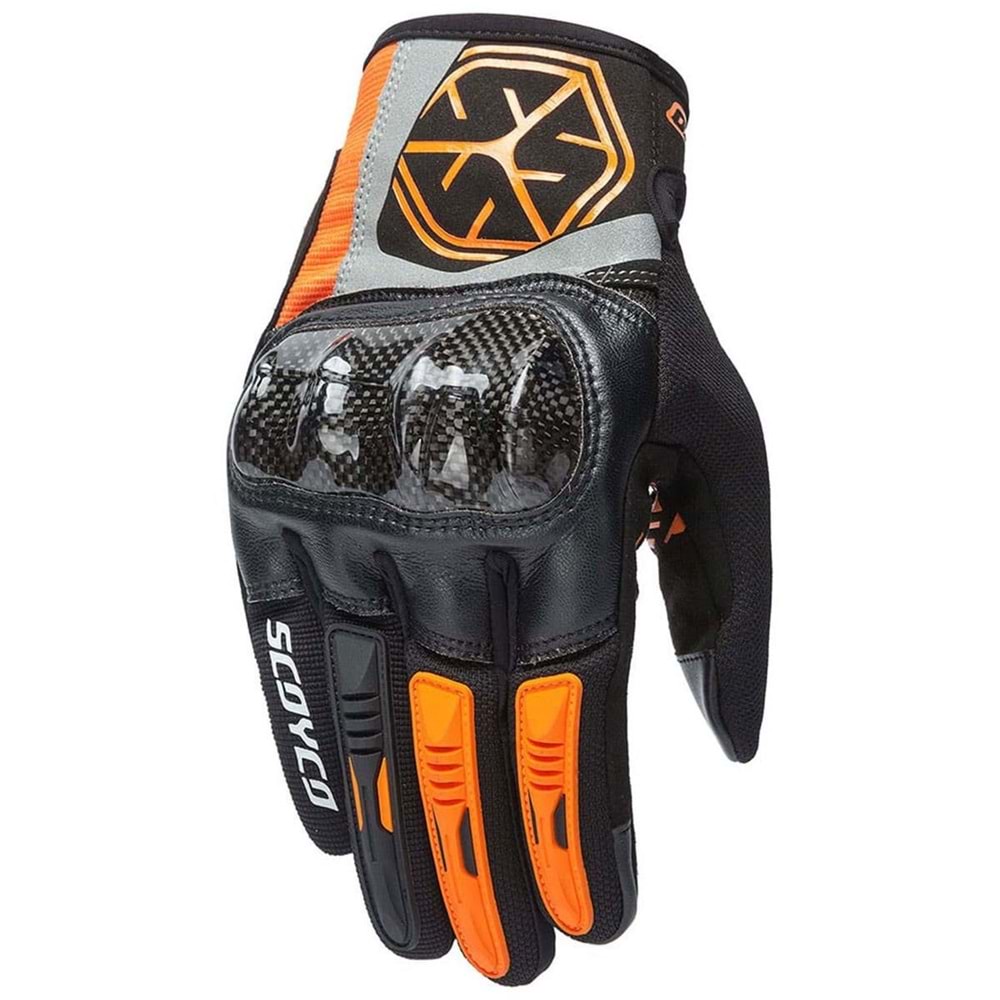 ELDİVEN SCOYCO MC122 CARBON SİYAH-TURUNCU (S)