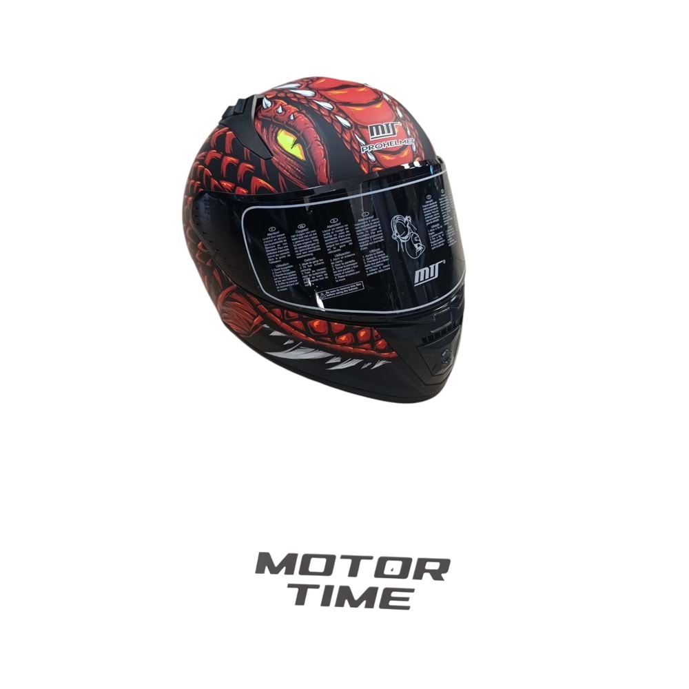 MT DRAGLAX RED GÜNEŞ GÖZLÜKLÜ KASK(L)