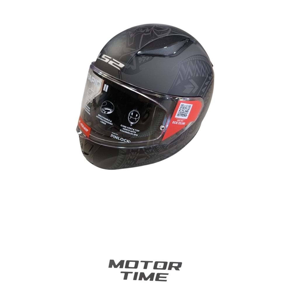 LS2 RAPIDII MAT BLACK GREY TAKAROA(XXL)