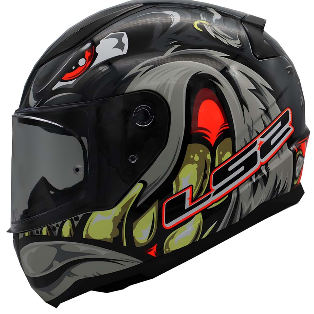 LS2 RAPID 2 SPOX GRİ-KIRMIZI KASK(M)