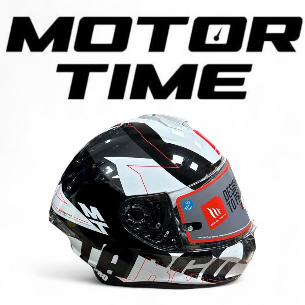 MT TARGO PRO KASK SİYAH-BEYAZ KASK GÜNEŞ GÖZLÜKLÜ (L)