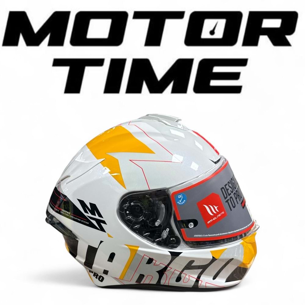 MT TARGO PRO KASK SARI-BEYAZ KASK GÜNEŞ GÖZLÜKLÜ (L)