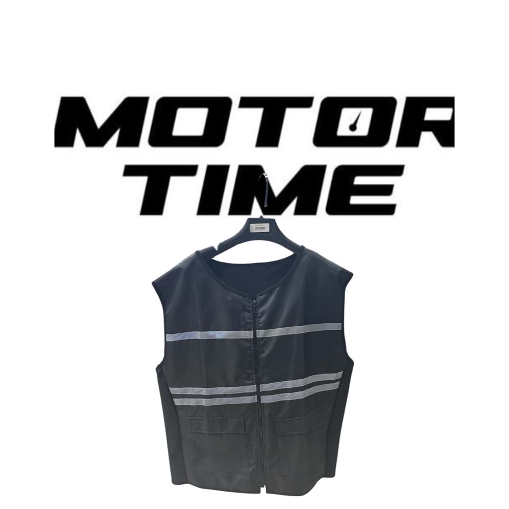 YELEK YARIM REFLEKTÖRLÜ SİYAH (L)