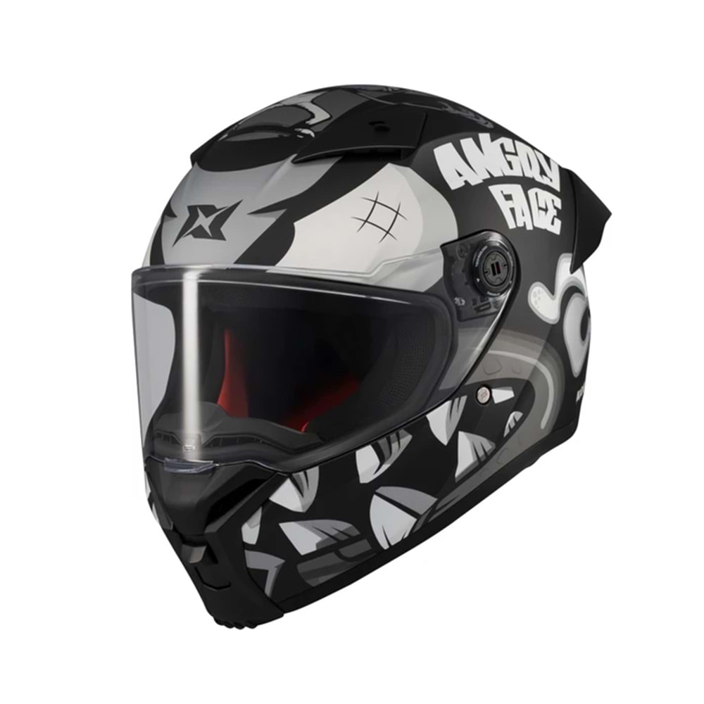 AXXIS FENIX ANGRY FACE B2 BLACK GREY MATT (XL)