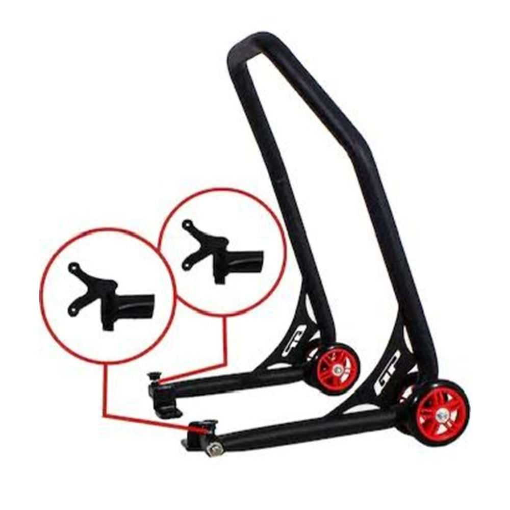 GP KOMPOZİT ÜNİVERSAL DEMİR ARKA KALDIRMA SEHPASI SİYAH TAKOZDAN