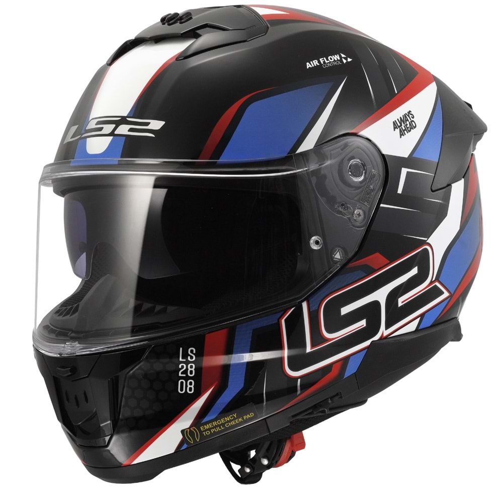LS2 STREAM 2 TINUX SİYAH-KIRMIZI KASK (L)