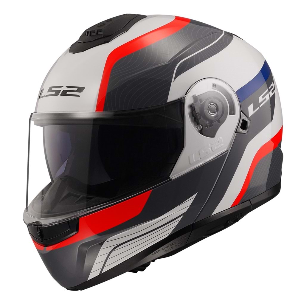 LS2 STROBE 2 MONZA SİYAH-BEYAZ-KIRMIZI KASK (L)