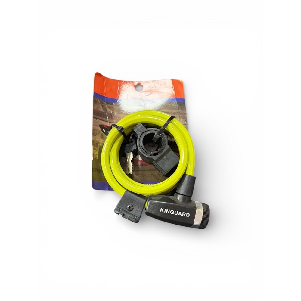 KINGUARD BİSİKLET HALAT KİLİT YEŞİL 1M