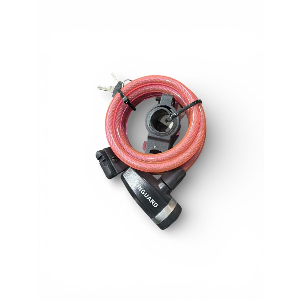 KINGUARD BİSİKLET HALAT KİLİT PEMBE 1M