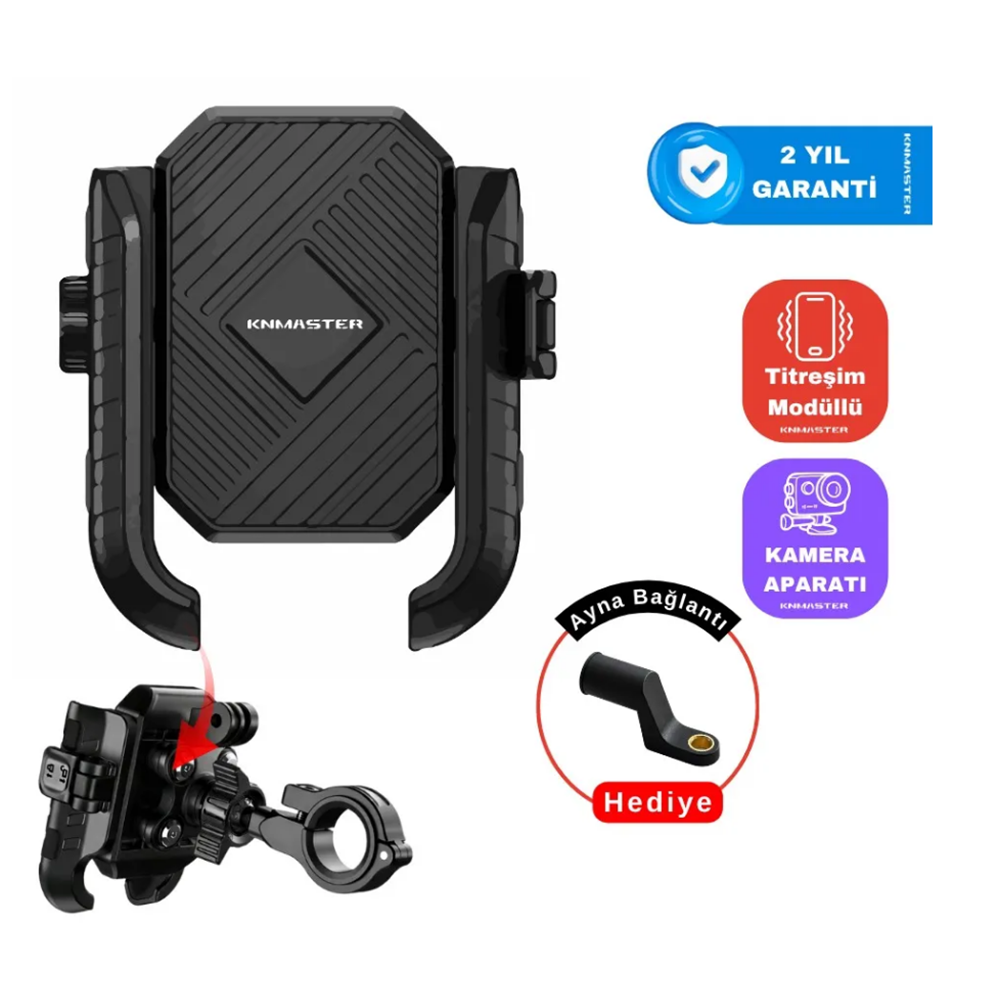 KNMASTER TT-500 Titreşim Önleyicili Motosiklet Telefon Tutucu