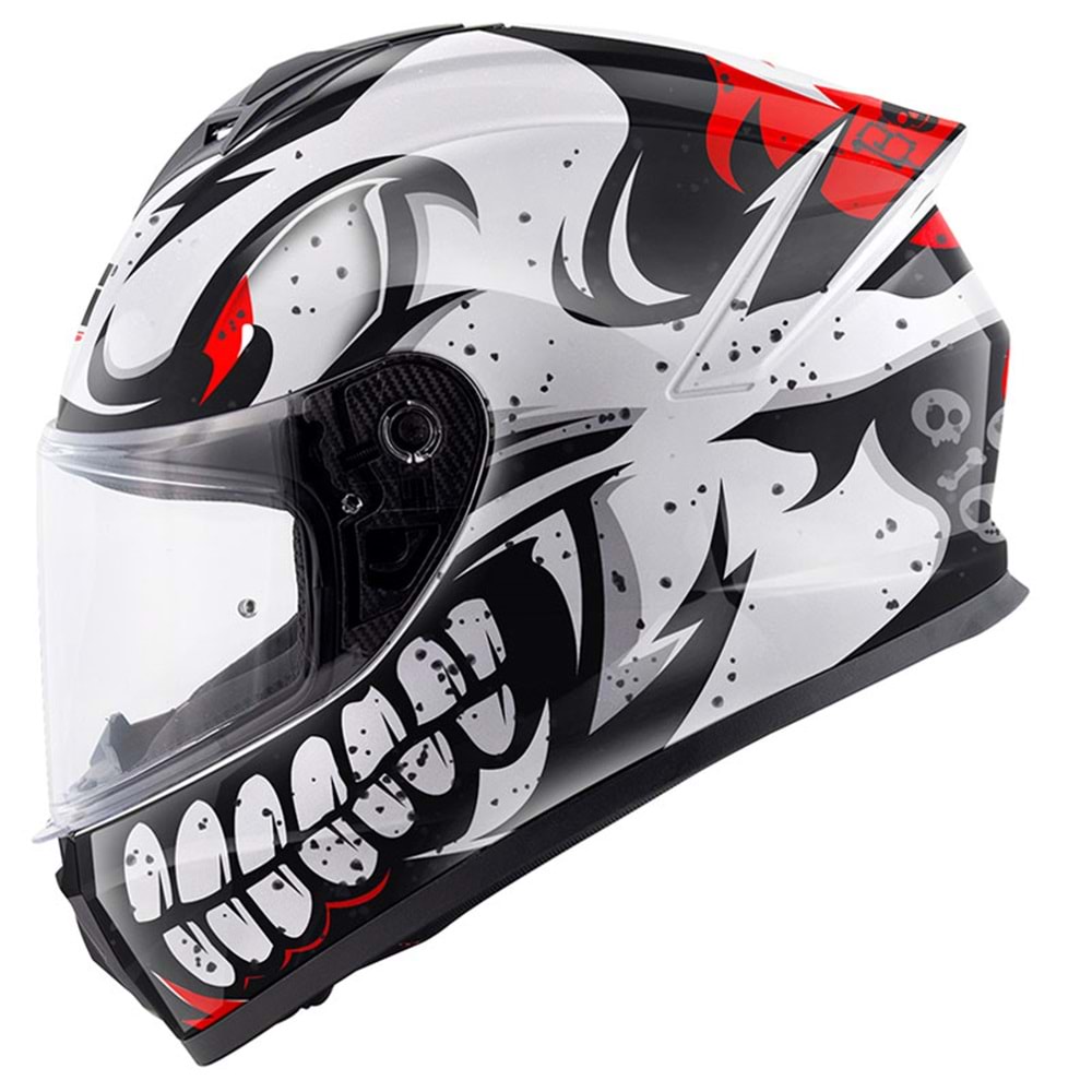 GIVI 50.X BONES BEYAZ-KIRMIZI KASK (2XL)
