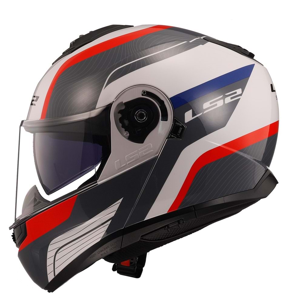 LS2 STROBE 2 MONZA SİYAH-BEYAZ-KIRMIZI KASK (XL)