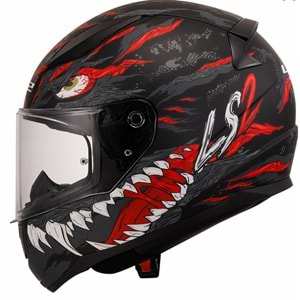 LS2 RAPID 2 KAIJU MAT SİYAH-KIRMIZI-BEYAZ KASK(XL)