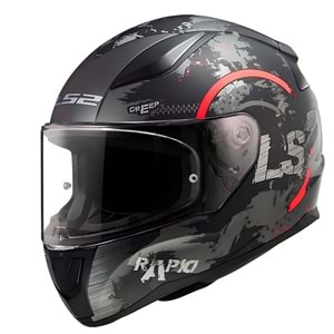 LS2 RAPID 2 CIRCLE MAT SİYAH-KIRMIZI KASK(XL)