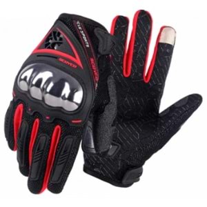 SCOYCO MC44 ELDİVEN SİYAH-KIRMIZI (M)