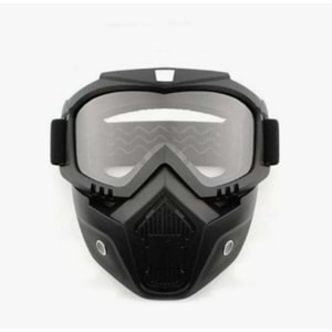 MOTOSİKLET-BİSİKLET KASK MASKESİ GÖZLÜKLÜ ŞEFFAF CAM