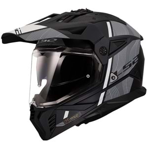 LS2 PIONEER 2 HILL MAT SİYAH-BEYAZ KASK(XL)