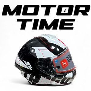 MT TARGO PRO KASK SİYAH-BEYAZ KASK GÜNEŞ GÖZLÜKLÜ (L)