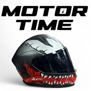 MT GÜNEŞ VİZÖRLÜ SİYAH-KIRMIZI KASK (M)