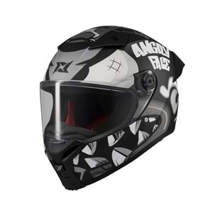 AXXIS FENIX ANGRY FACE B2 BLACK GREY MATT (XL)