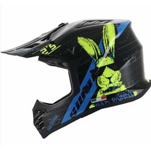 SWAY CROS KASK PARLAK SİYAH-SARI-MAVİ (XL)