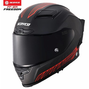 SCOYCO 871 FREEDOM KASK MAT-SİYAH-KIRMIZI (XL)