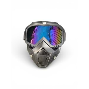 MOTOSİKLET-BİSİKLET KASK MASKESİ GÖZLÜKLÜ BUKELEMUN CAM