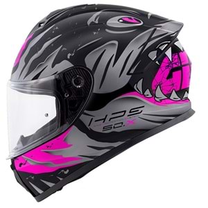 GIVI 50.X SHARKBITE MAT SİYAH-GRİ-PEMBE KASK (XL)