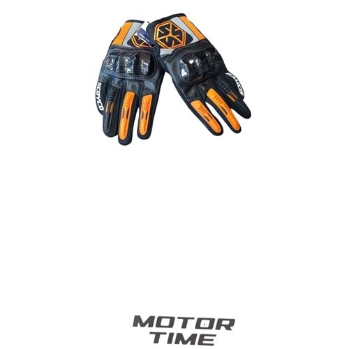 ELDİVEN SCOYCO MC122 CARBON SİYAH-TURUNCU (S)