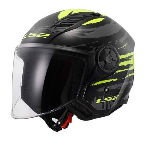 LS2 AIRFLOW 2 BRUSH SİYAH-NEON SARI KASK(L)