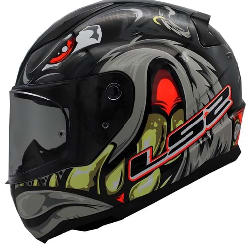 LS2 RAPID 2 SPOX GRİ-KIRMIZI KASK(M)