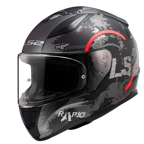 LS2 RAPID 2 CIRCLE MAT SİYAH-KIRMIZI KASK(XL)
