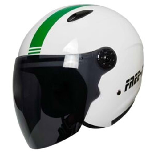FREE-M KASK YARIM BEYAZ(XL) SİYAH VİZÖRLÜ
