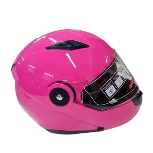 JK ÇENE AÇILIR PEMBE GÜNEŞ GÖZLÜKLÜ KASK (S)