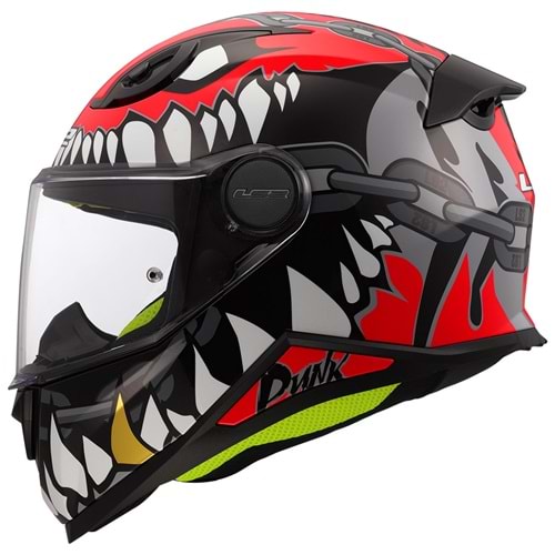 LS2 KID PUNK GRİ-KIRMIZI ÇOCUK KASK(M)