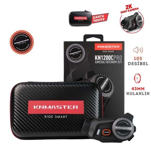 KNMASTER KN1200C KAMERALI MOTOSİKLETBLUETOOTH İNTERCOM KULAKLIK SETİ