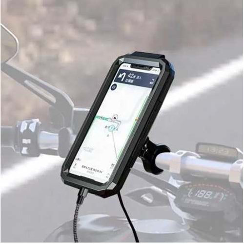 KNMASTER TT-900WU TİTREŞİM ÖNLEYİCİLİ USB MOTOSİKLET TELEFON TUTACAĞI