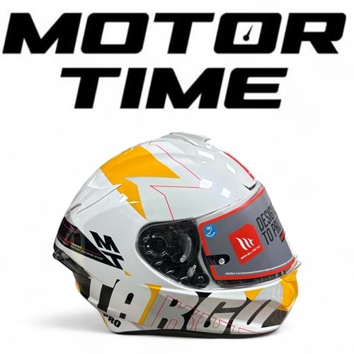 MT TARGO PRO KASK SARI-BEYAZ KASK GÜNEŞ GÖZLÜKLÜ (L)