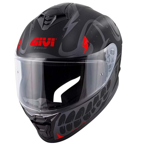 GIVI 50.X BONES MAT SİYAH-KIRMIZI KASK (L)