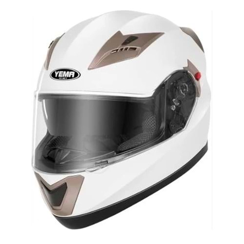 YEMA ÇENEDEN AÇILIR KASK GÜNEŞ VİZÖRLÜ BEYAZ (M)