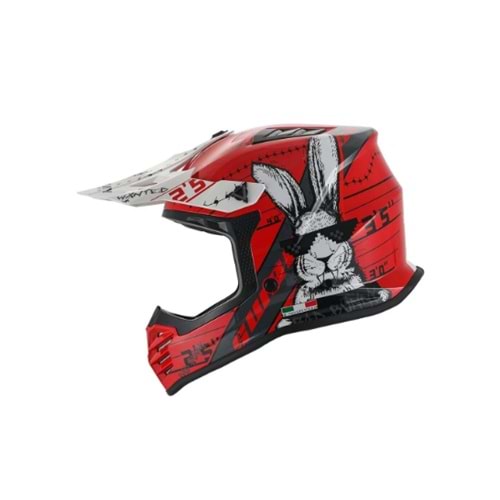 SARİSSA BİSİKLET SWAY 618 Bunny Çocuk Cross Kaskı Bisiklet Motosiklet Enduro Kask XL Beden Siyah Kırmızı Çocuk Kaskı