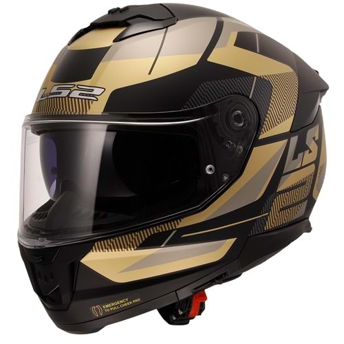 LS2 STREAM 2 ROAD MAT SİYAH-GOLD-GRİ KASK (L)