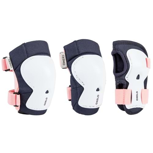 OXELO DİZLİK DİRSEKLİK TAKIM BEYAZ-PEMBE