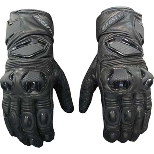 Prosev GL66 Siyah Deri Yarış Eldiveni-XL