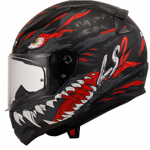 LS2 RAPID 2 KAIJU MAT SİYAH-KIRMIZI-BEYAZ KASK (L)