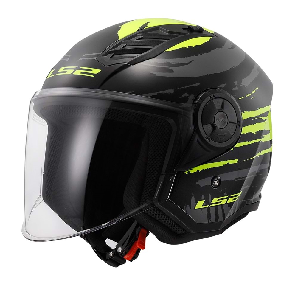 LS2 AIRFLOW 2 BRUSH SİYAH-NEON SARI KASK(L)