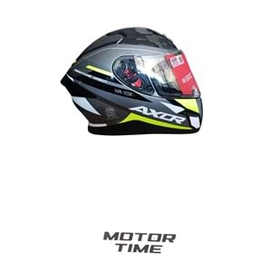 AXOR TÜRBİNE GRİ-SARI-SİYAH KASK GÜNEŞ GÖZLÜKLÜ(M)