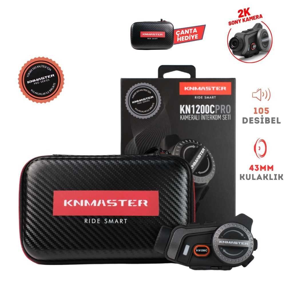 KNMASTER KN1200C KAMERALI MOTOSİKLETBLUETOOTH İNTERCOM KULAKLIK SETİ