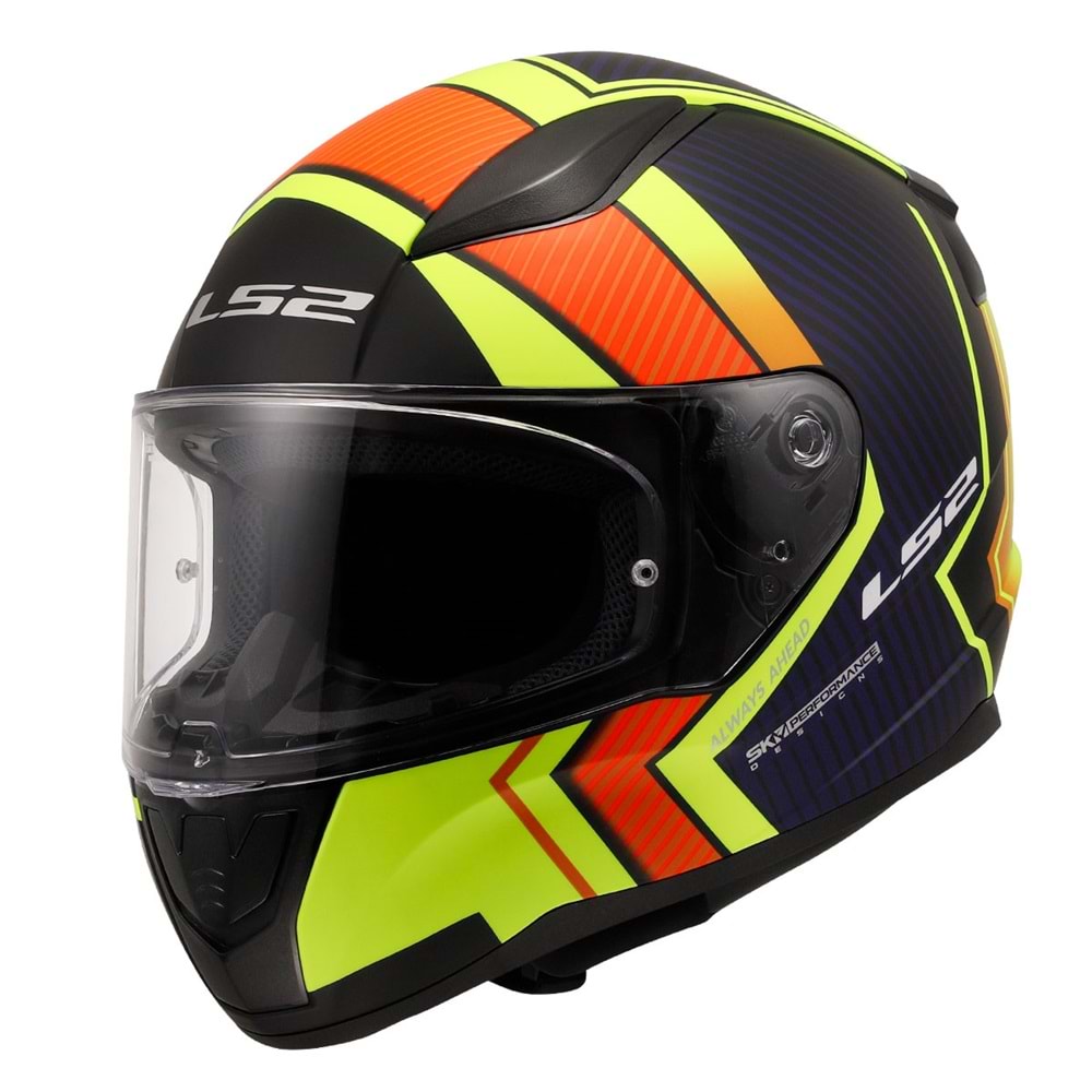 LS2 RAPID 2 EXTRA MAT NEON SARI-NAVY MAVİ KASK (XL)