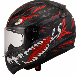 LS2 RAPID 2 KAIJU MAT SİYAH-KIRMIZI-BEYAZ KASK (L)
